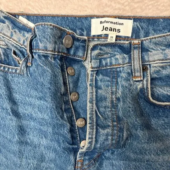 Reformation Cynthia High Rise Straight Jeans (26)